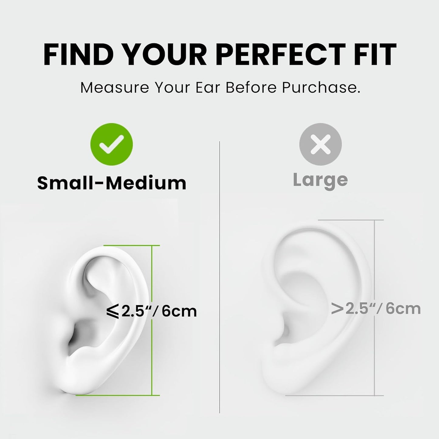 Open-Ear Kopfhörer mit Mikrofon & Über-Ohr-Haken, USB-C (Android & iPhone 15 & 16) Klein-Mittel (Ohrlänge unter 6 cm)