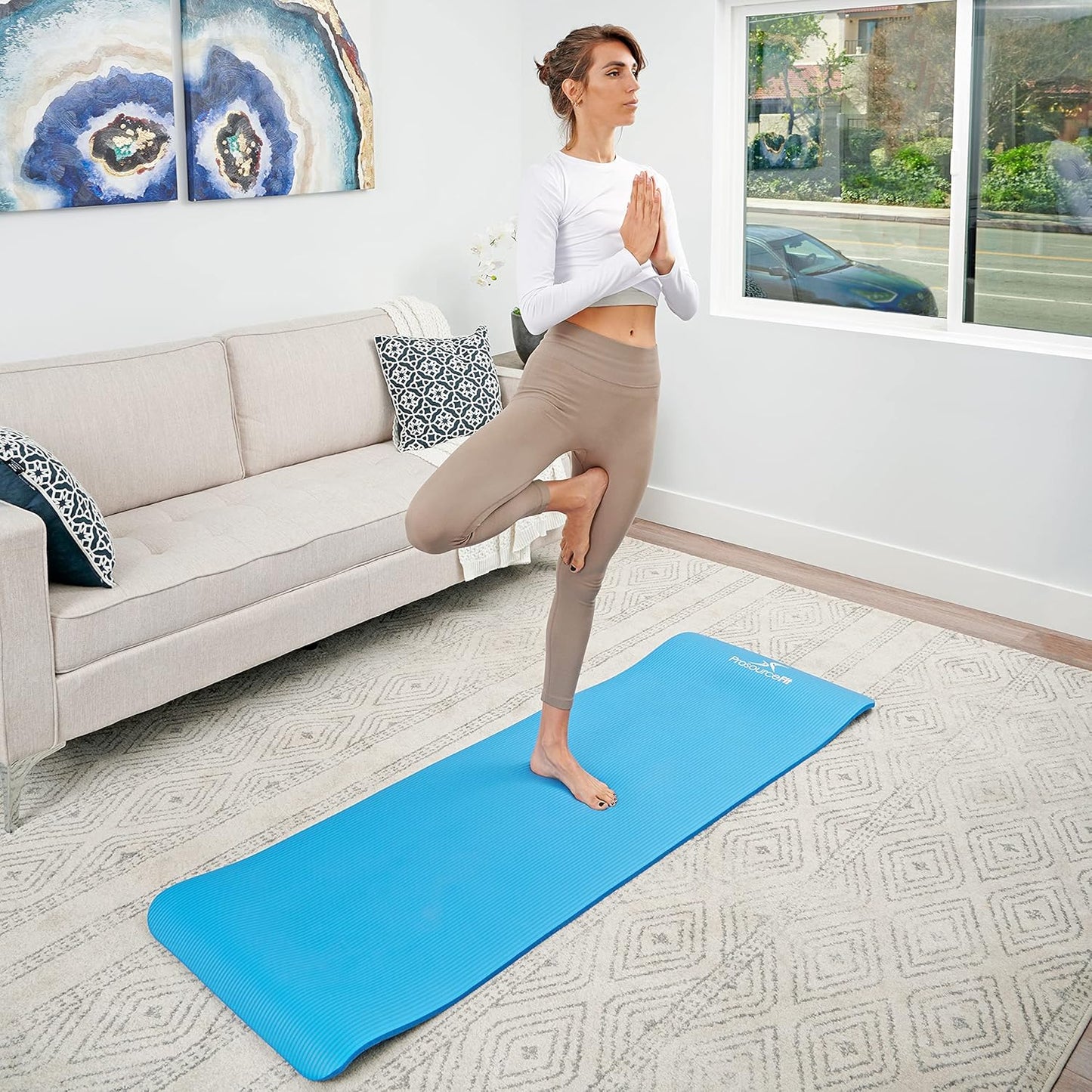 Yoga- und Pilatesmatte, 1/2" Aqua