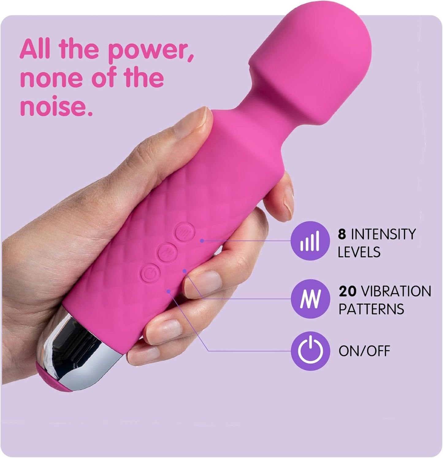 Vibrator mit 20 Vibrationsmustern und 8 Geschwindigkeiten, Klein Rosa