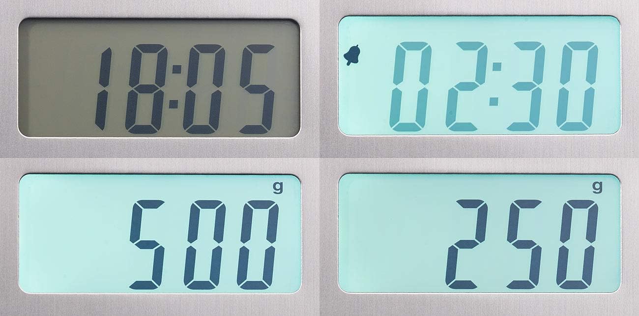 Digitale Edelstahl-Küchenwaage mit Timer (bis 15 kg)