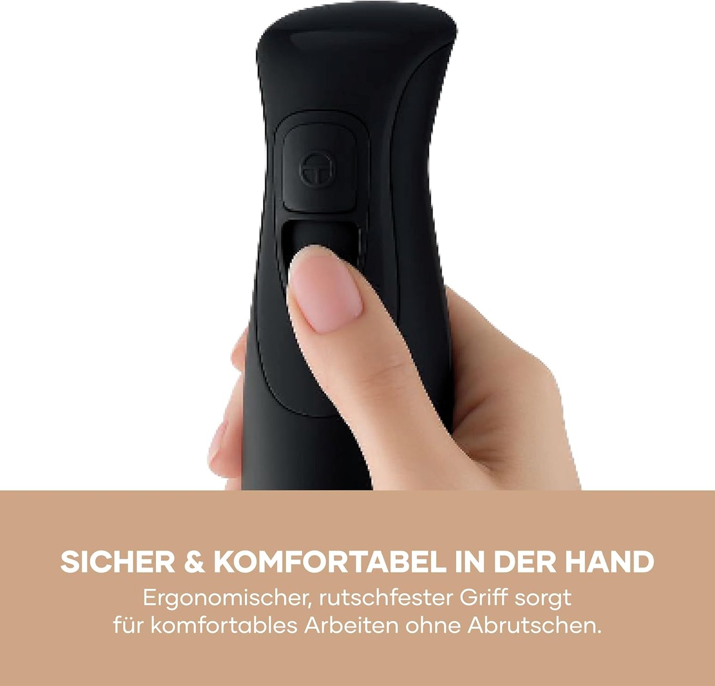 SM 3761 Stabmixer mit Mixbecher und Turbotaste, Mixer + Becher Schwarz