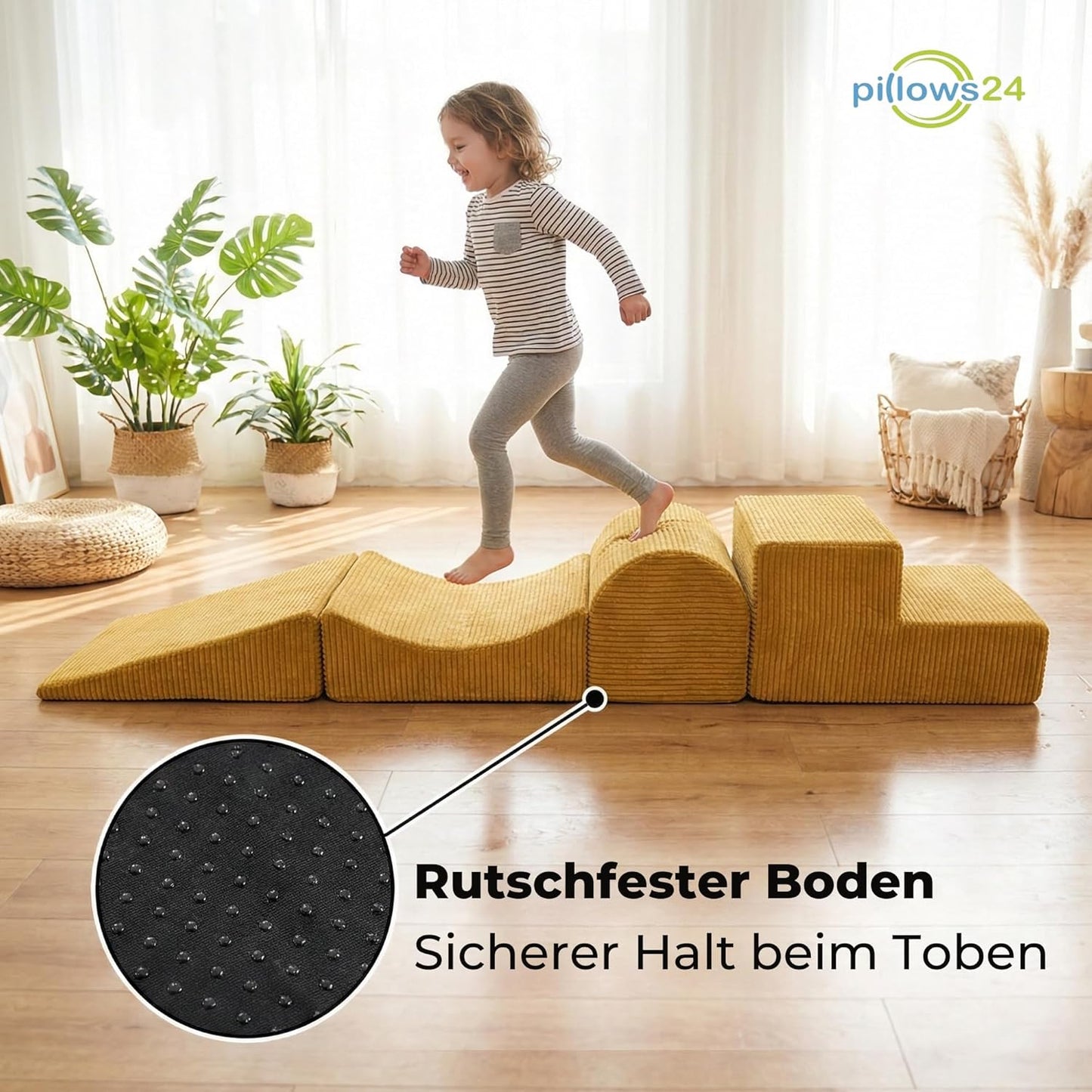 4-teiliges Schaumstoff-Baustein-Set für Kinder, Gelb