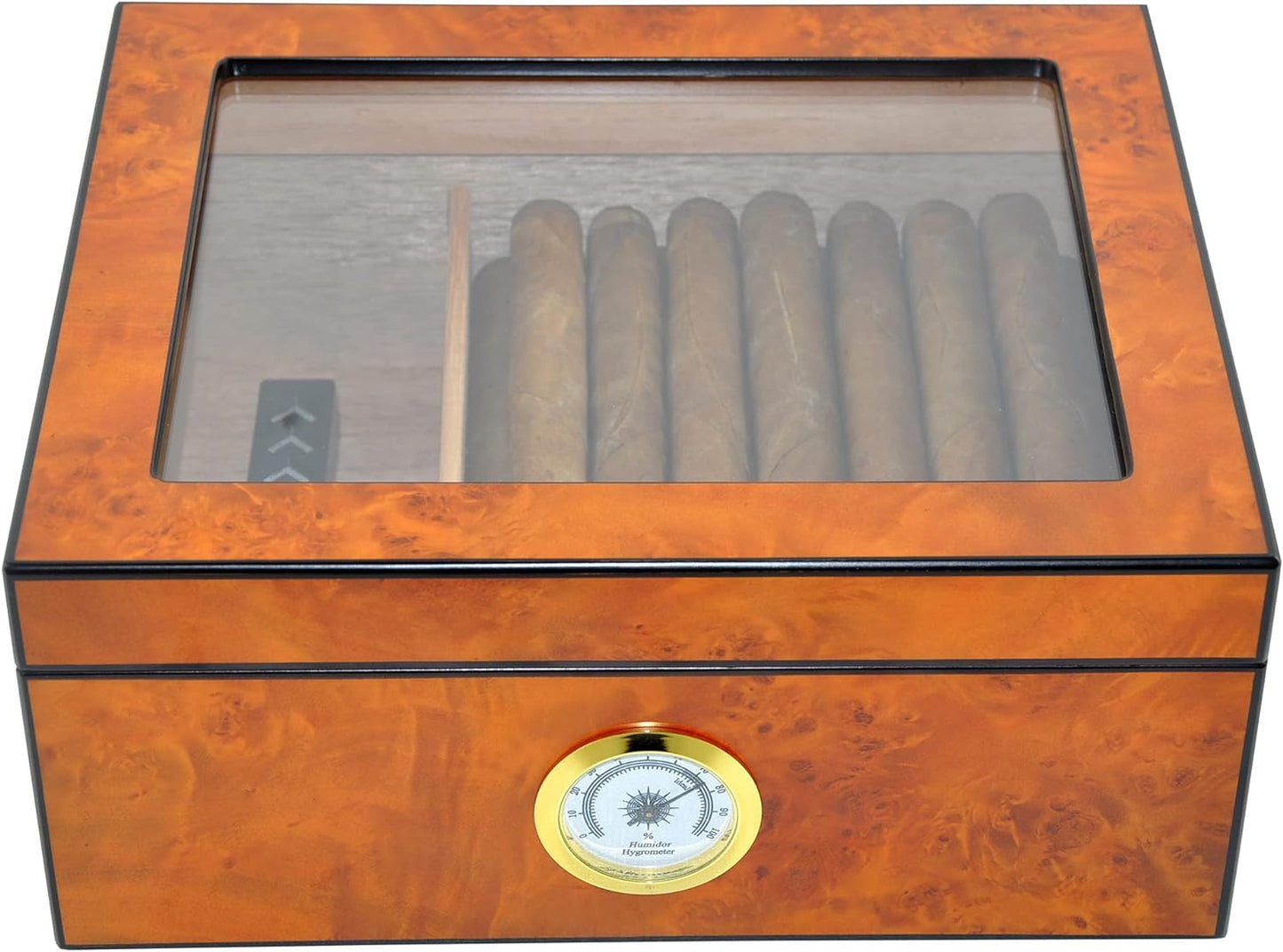 Zigarren Humidor Case, Wurzelholz Blond
