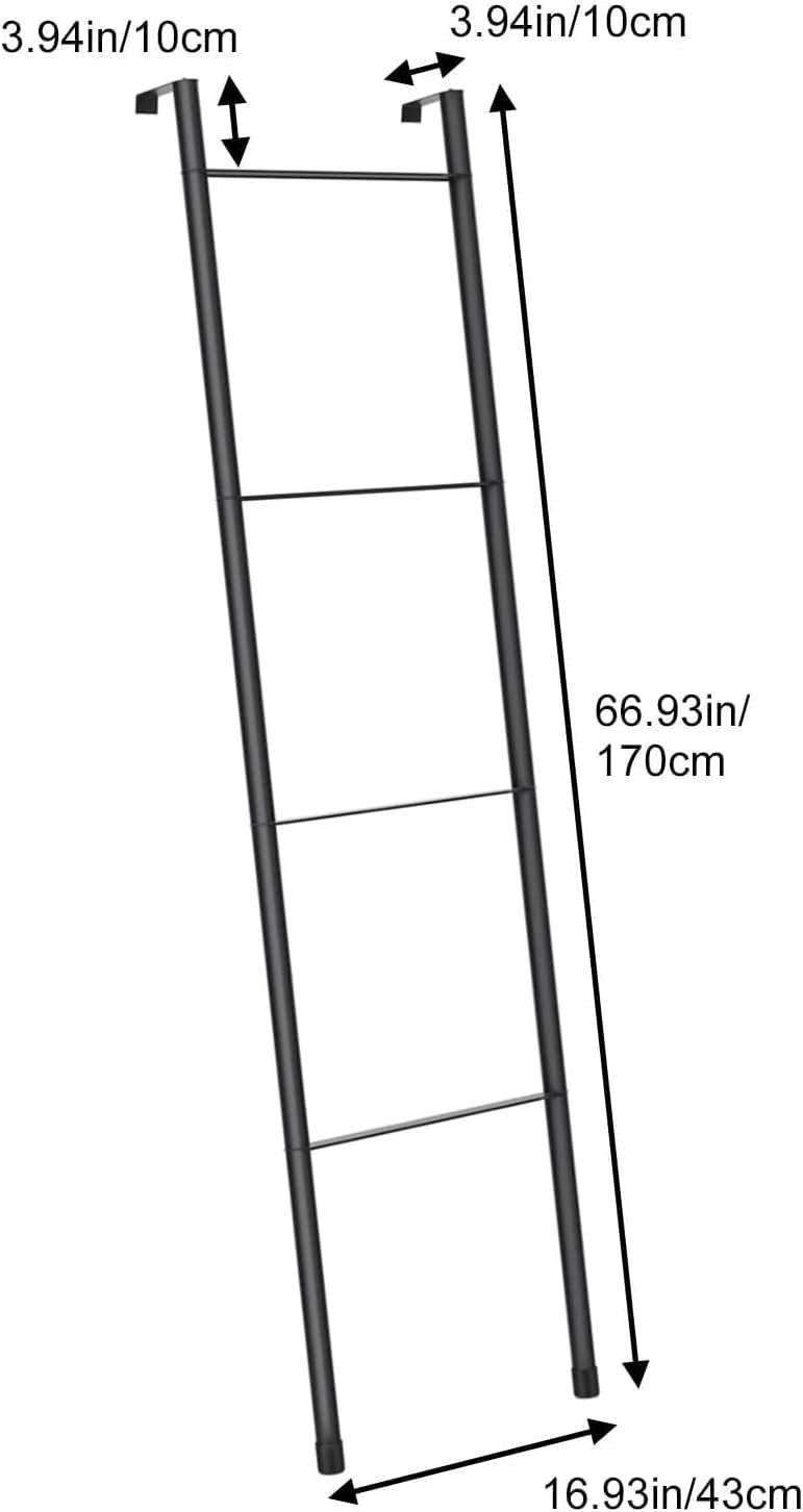 Handtuchleiter mit 4 Ebenen, Schwarz