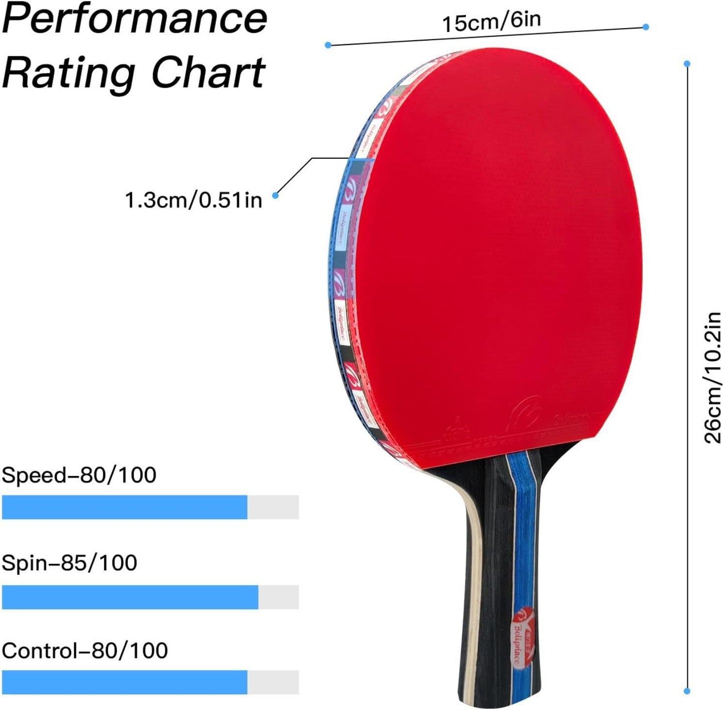 Tischtennisschläger-Set mit Netz, 2 Schläger + 1 Tischtennisnetz