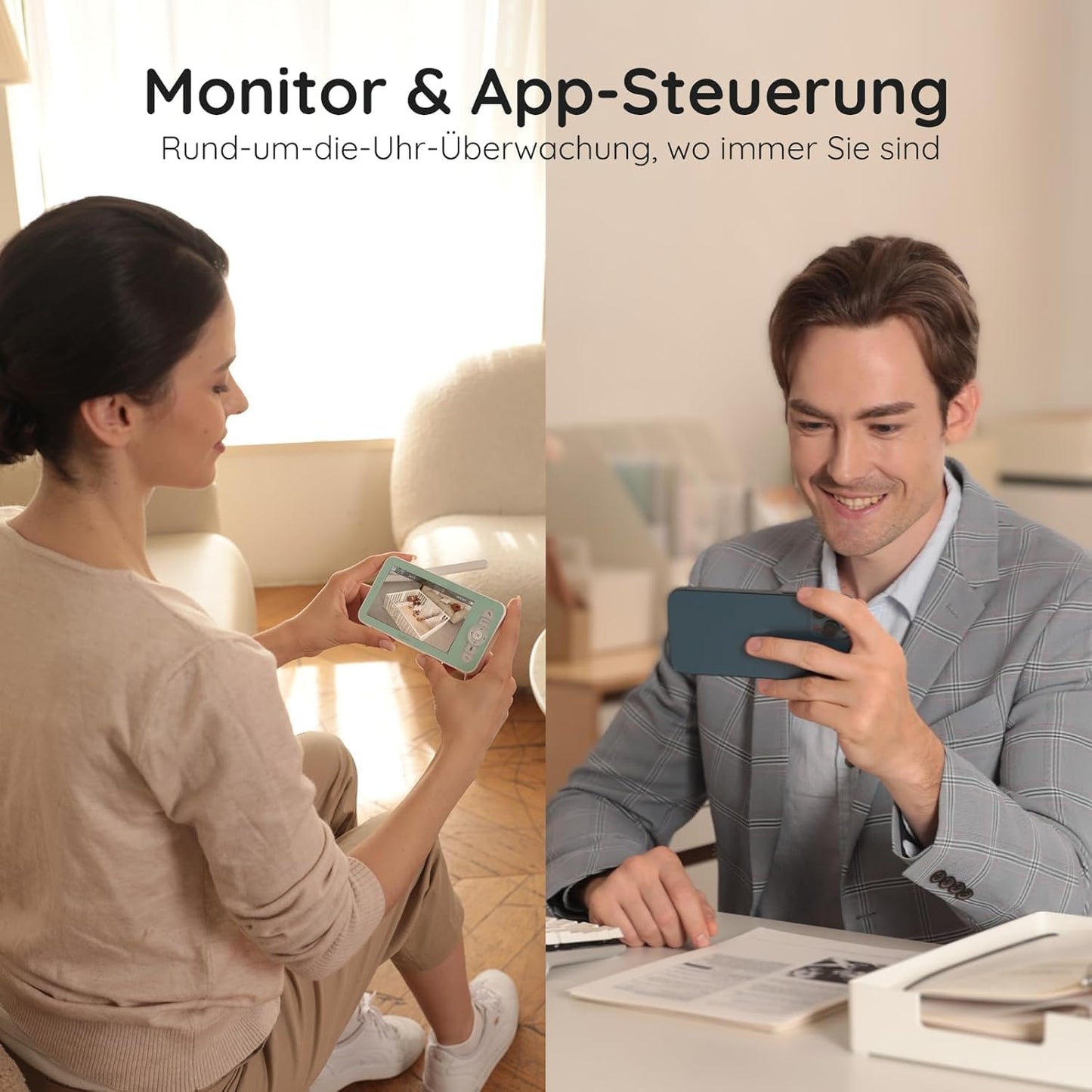 Babyphone mit Kamera und 360°-Bewegung, Babyphone mit 1 Kamera