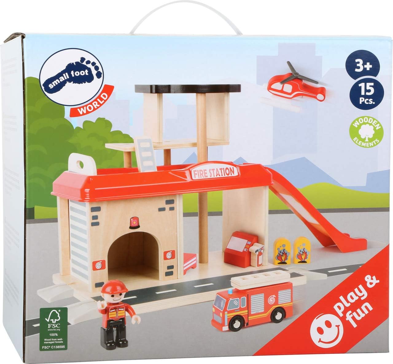 Feuerwache mit Zubehör, FSC Holz