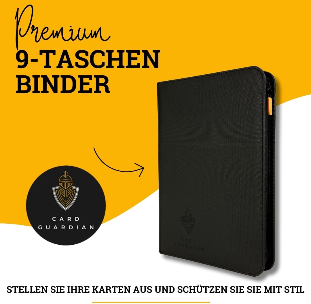 Sammelkarten-Album mit Reissverschluss, 360 Plätze, Schwarz
