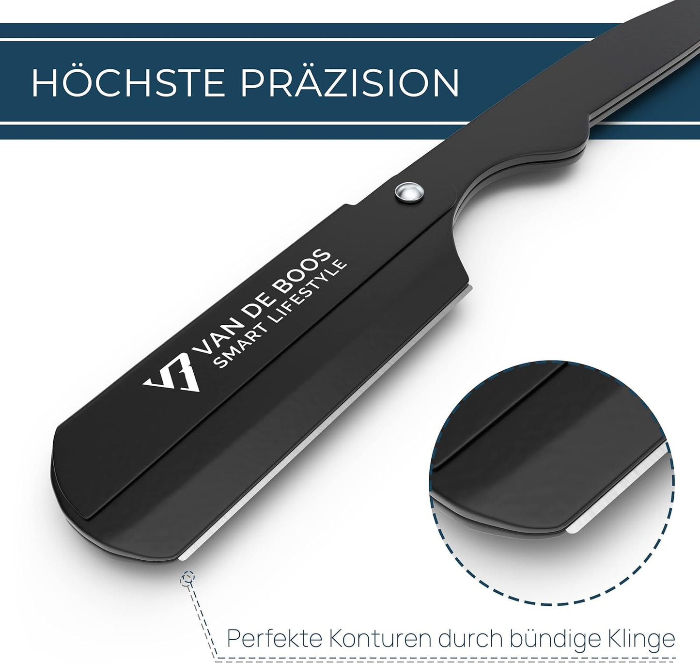 Rasiermesser-Set, Edelstahl Schwarz+ 100 Derby Professional