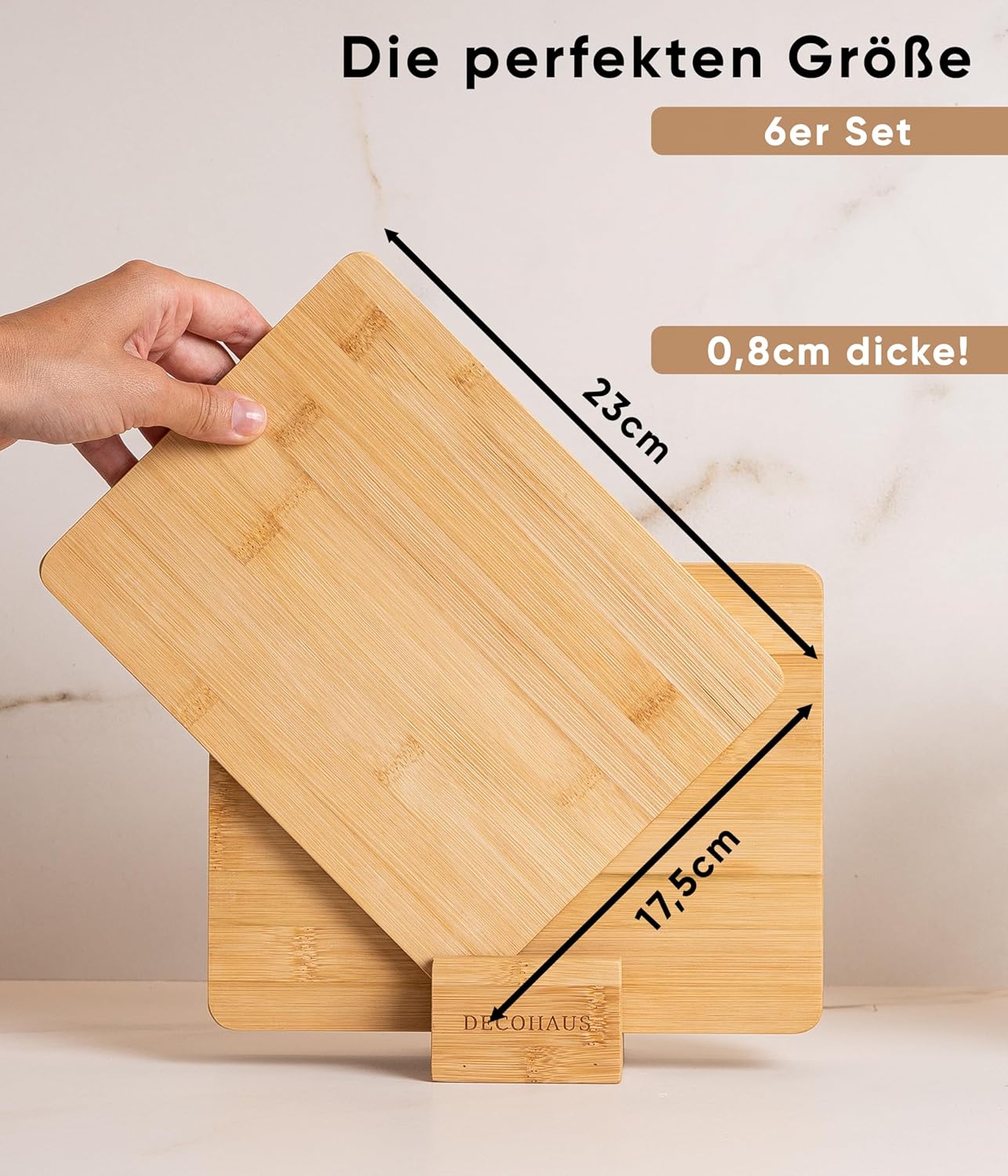 Vesperbrett-Set, 6er Set, Bambusholz