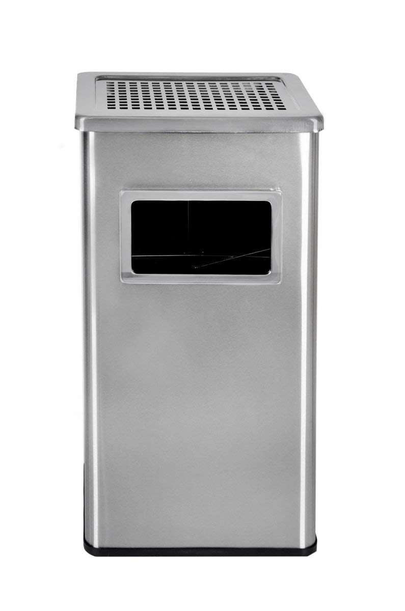 Standaschenbecher mit integriertem Mülleimer, Silber