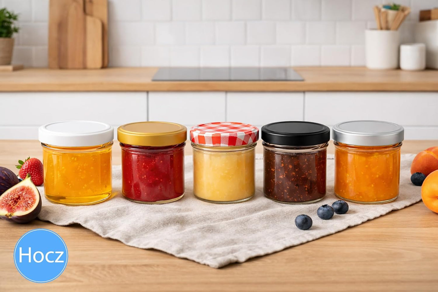 Einmachgläser-Set mit Etiketten (25 Stück, 125 ml), Schwarz 125 ml 25