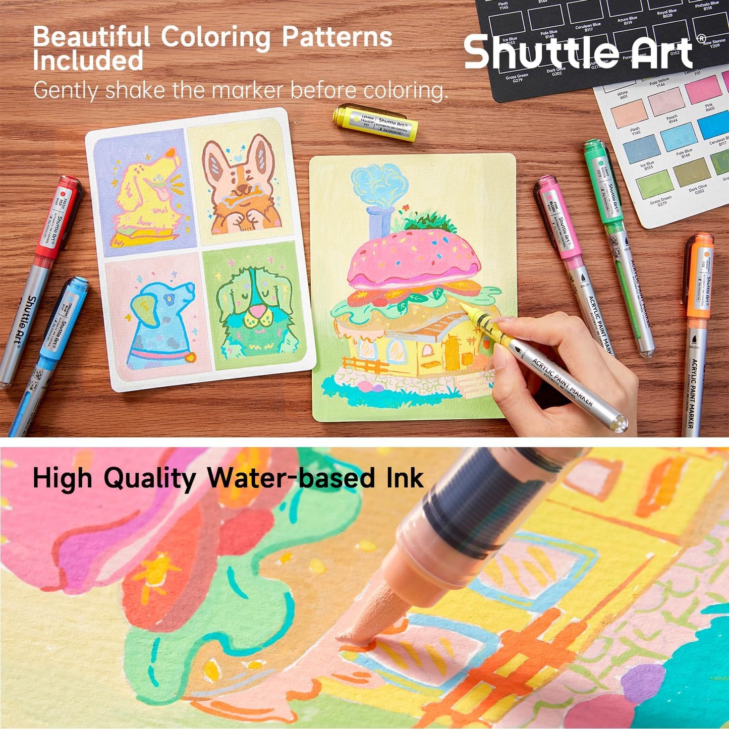 Acrylmarker-Set für Steine, wasserfest, 48 Farben