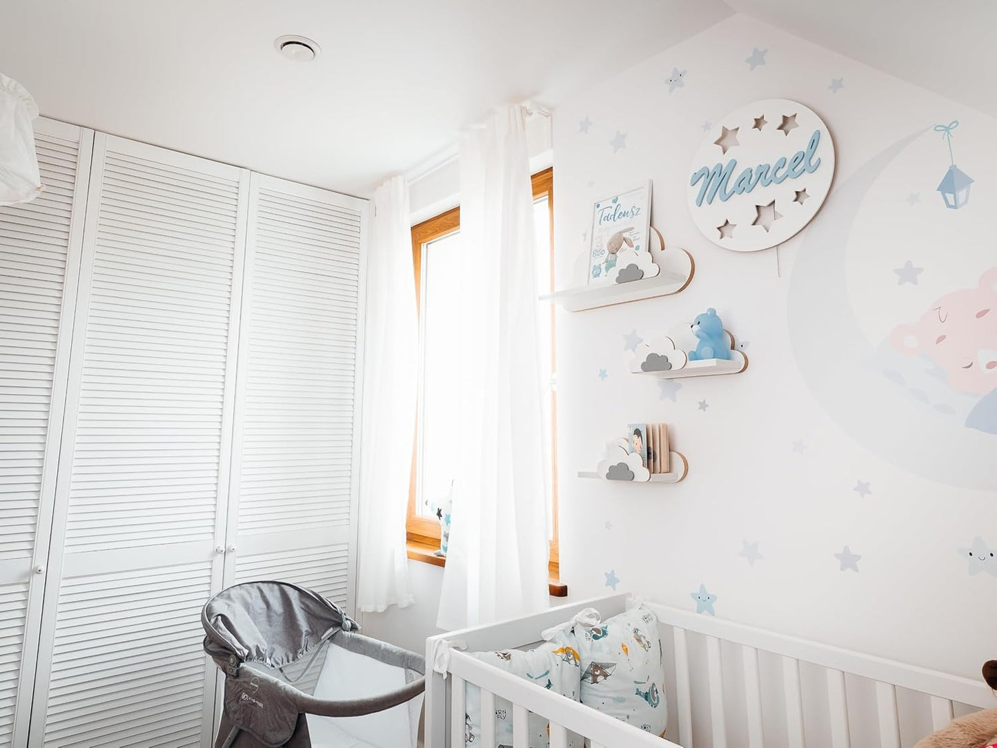 Wandregal-Set Wolke für Kinderzimmer (3-teilig), Fisia Elegance