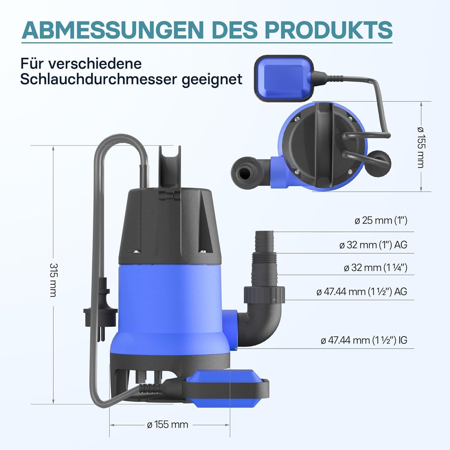 Schmutzwasserpumpe 61169, 7500 l/h