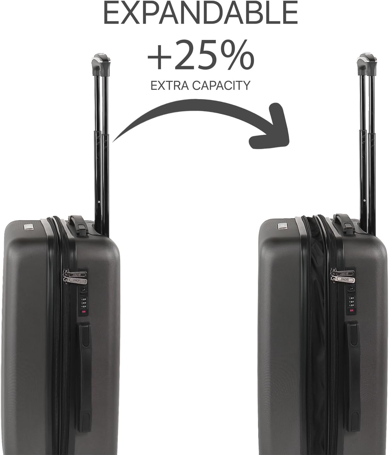 Handgepäckkoffer, Antrazit 55 cm