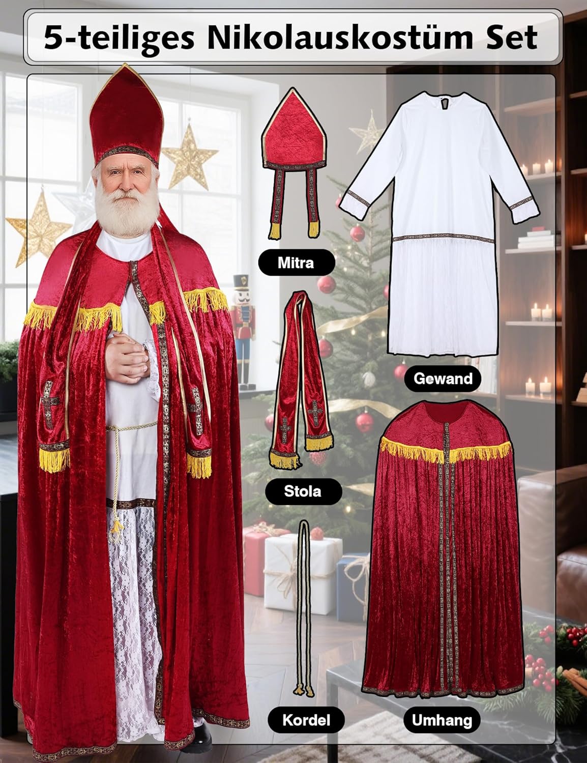 Nikolaus Kostüm Set, L
