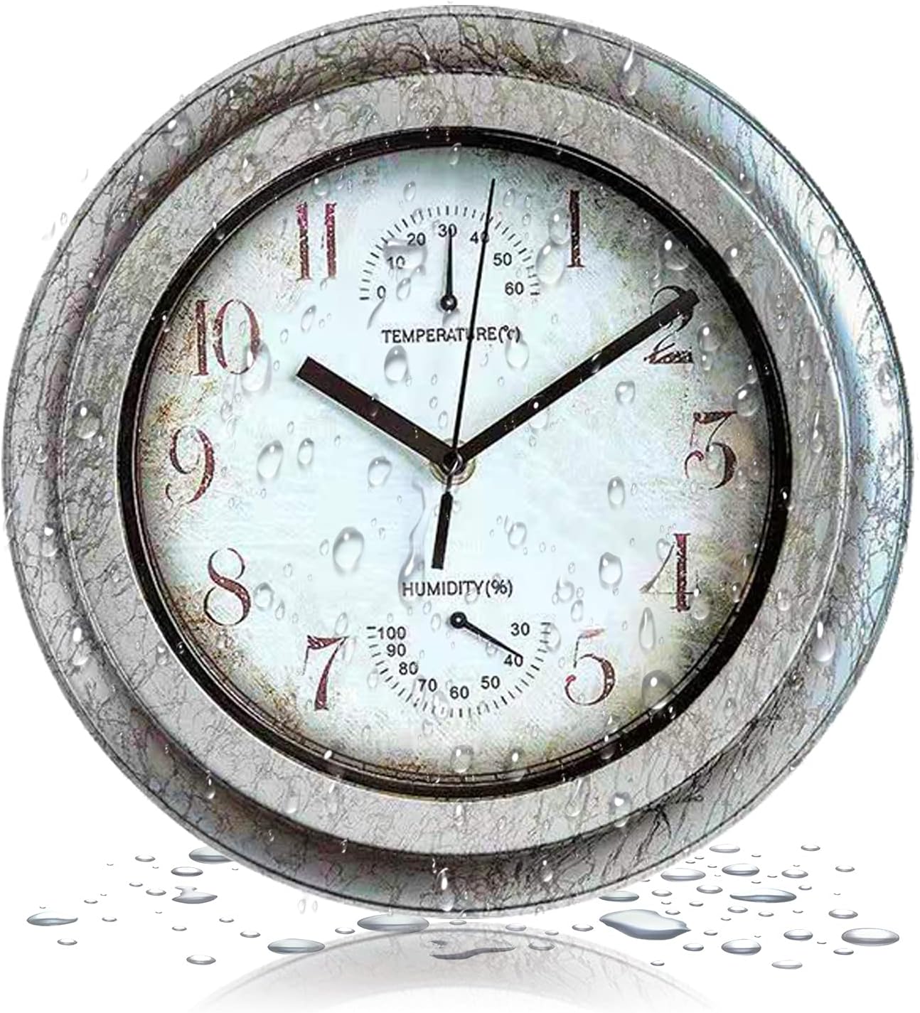 Vintage Wanduhr mit Thermo- und Hygrometer