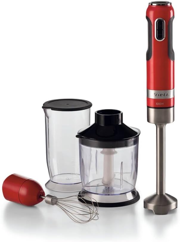 3-in-1 Stabmixer mit Zerkleinerer und Schneebesen, Moderna 602, Rot