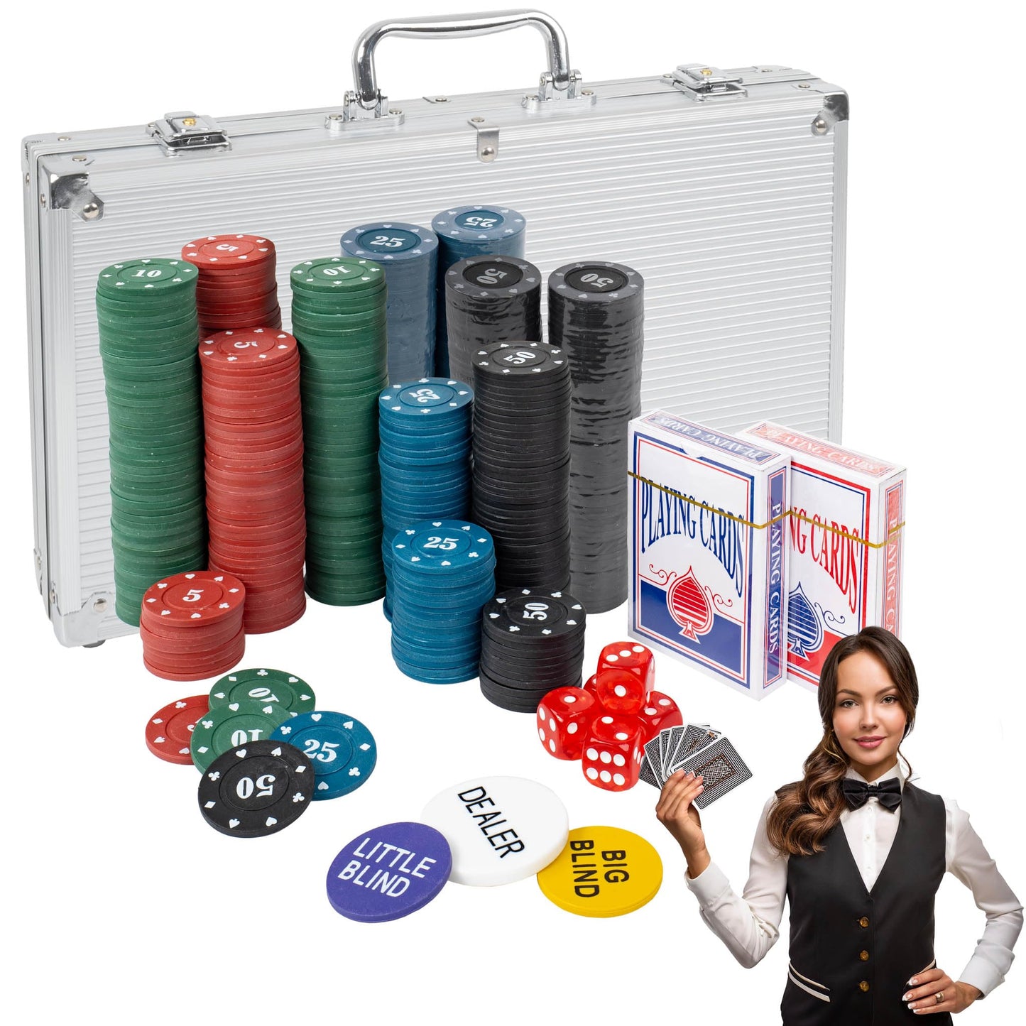 Pokerkoffer, 500 Chips