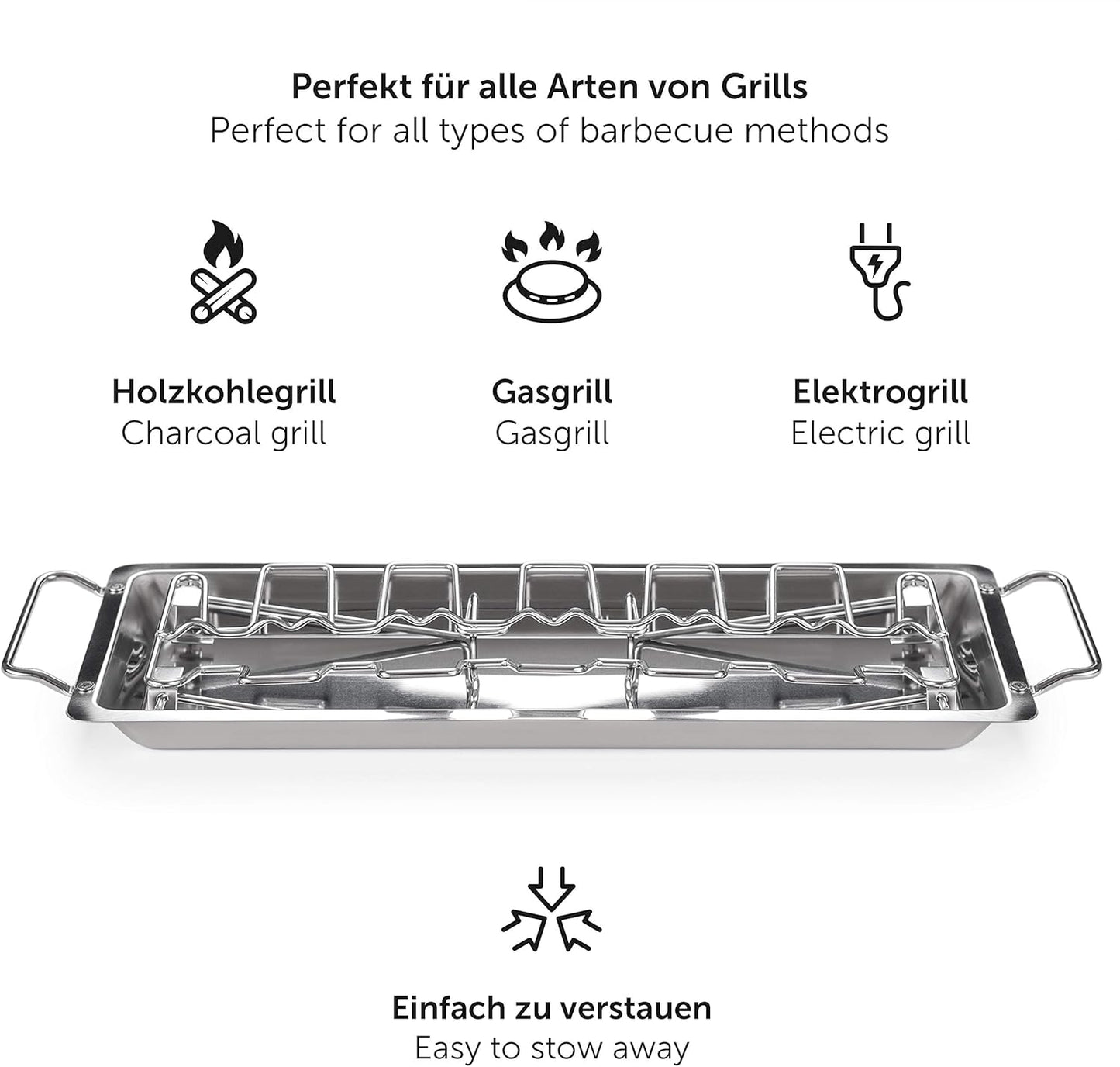 Hähnchenschenkel Halter für 12 Hähnchen mit Auffangschale