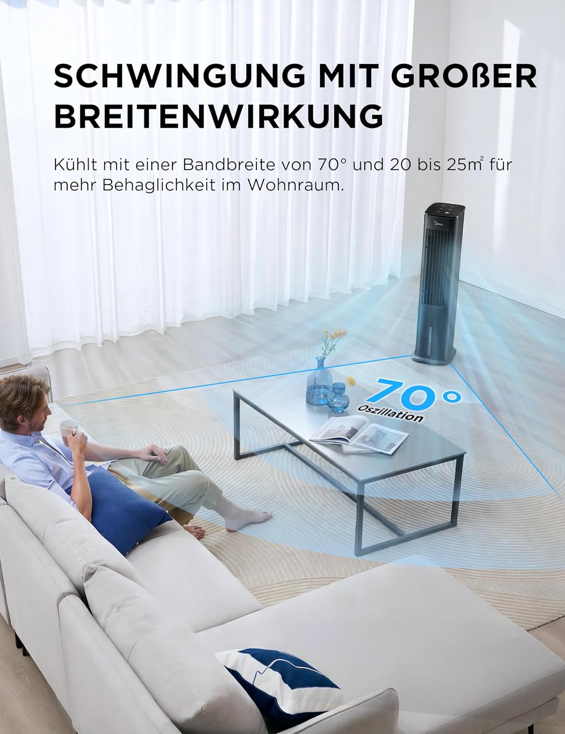 4-in-1 Mobiler Luftkühler mit Wasserkühlung