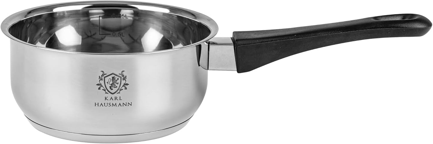 3-teiliges Induktions-Kochtopfset mit Glasdeckeln