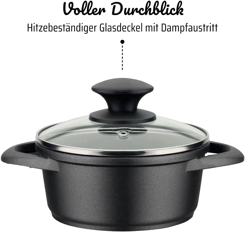 Kochtopf- und Pfannenset Gourmet Granit (7-teilig), 7-teilig