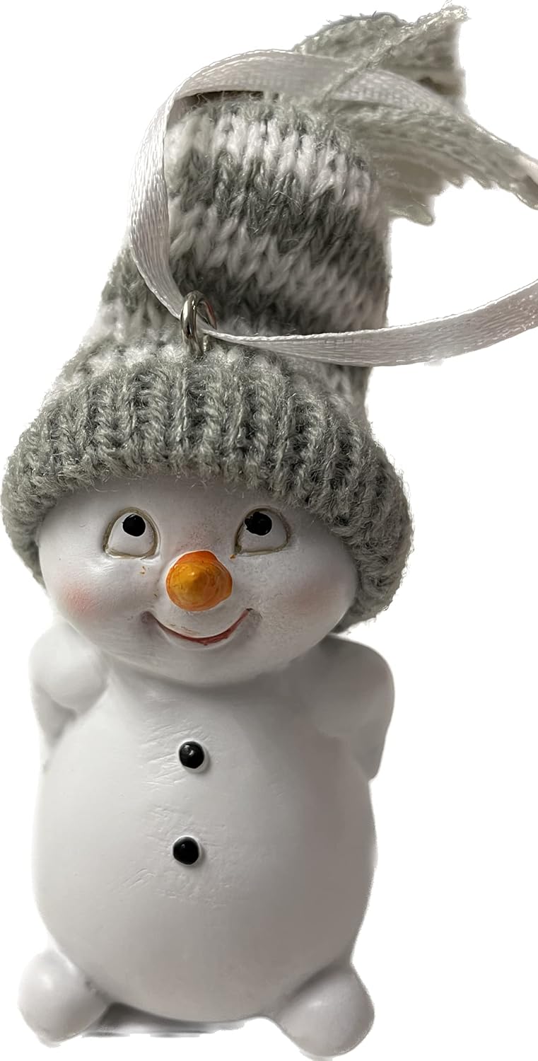 4er-Set Schneemann Anhänger, Grau-hängend