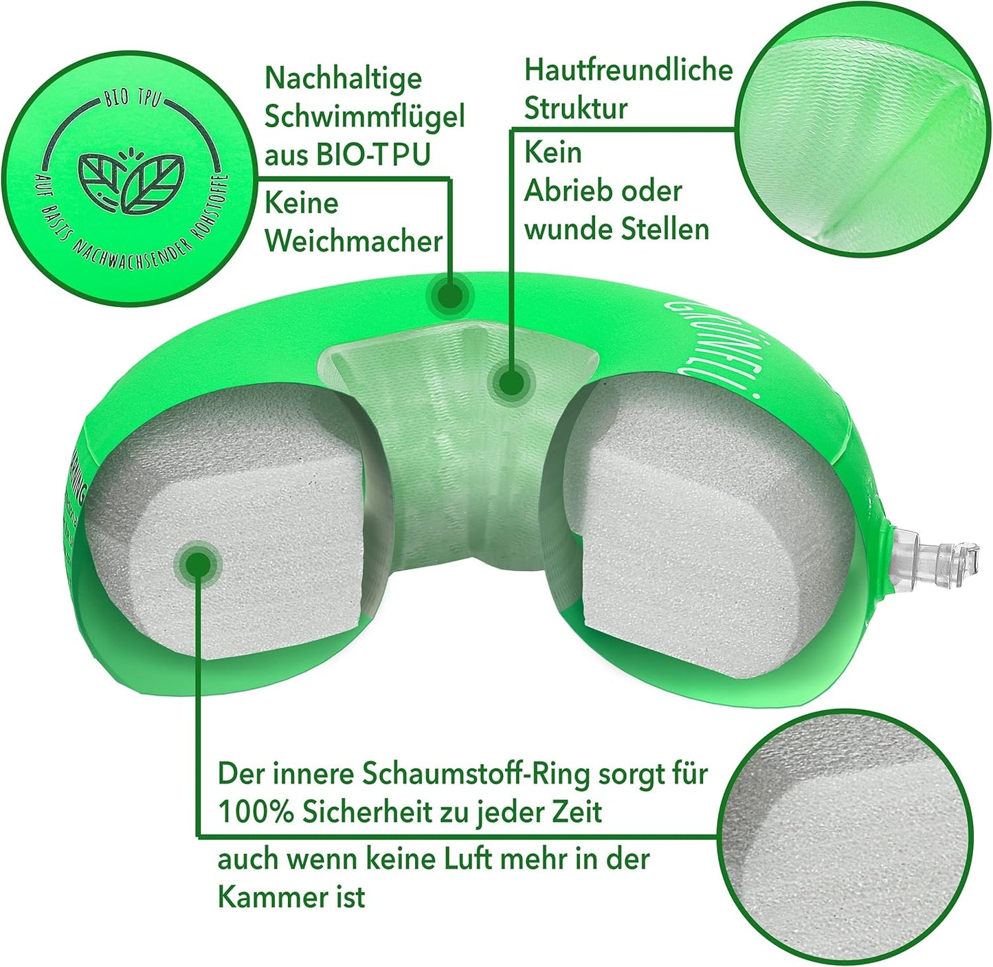 Schwimmflügel ab 1 Jahr (11-30 kg), Rund I BIO-TPU3