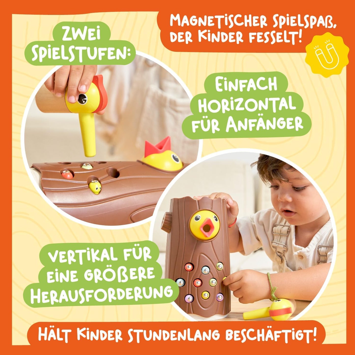 Kleiner Specht Magnetspielzeug