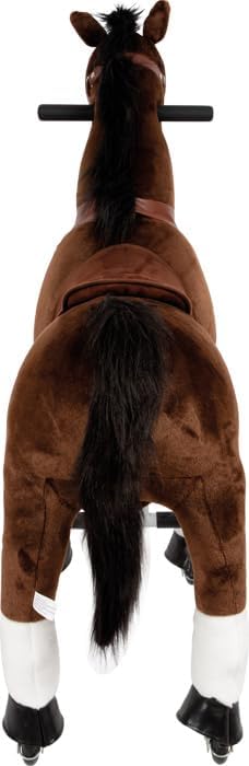 Reitpferd aus Plüsch auf Rollen, Reitpferd