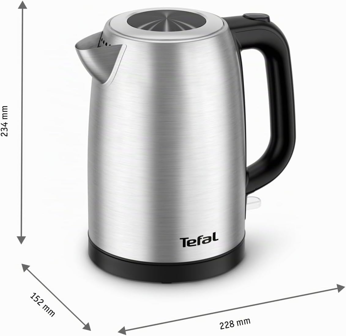 Wasserkocher mit abnehmbarem Anti-Kalk-Filter, Edelstahl 1.7L