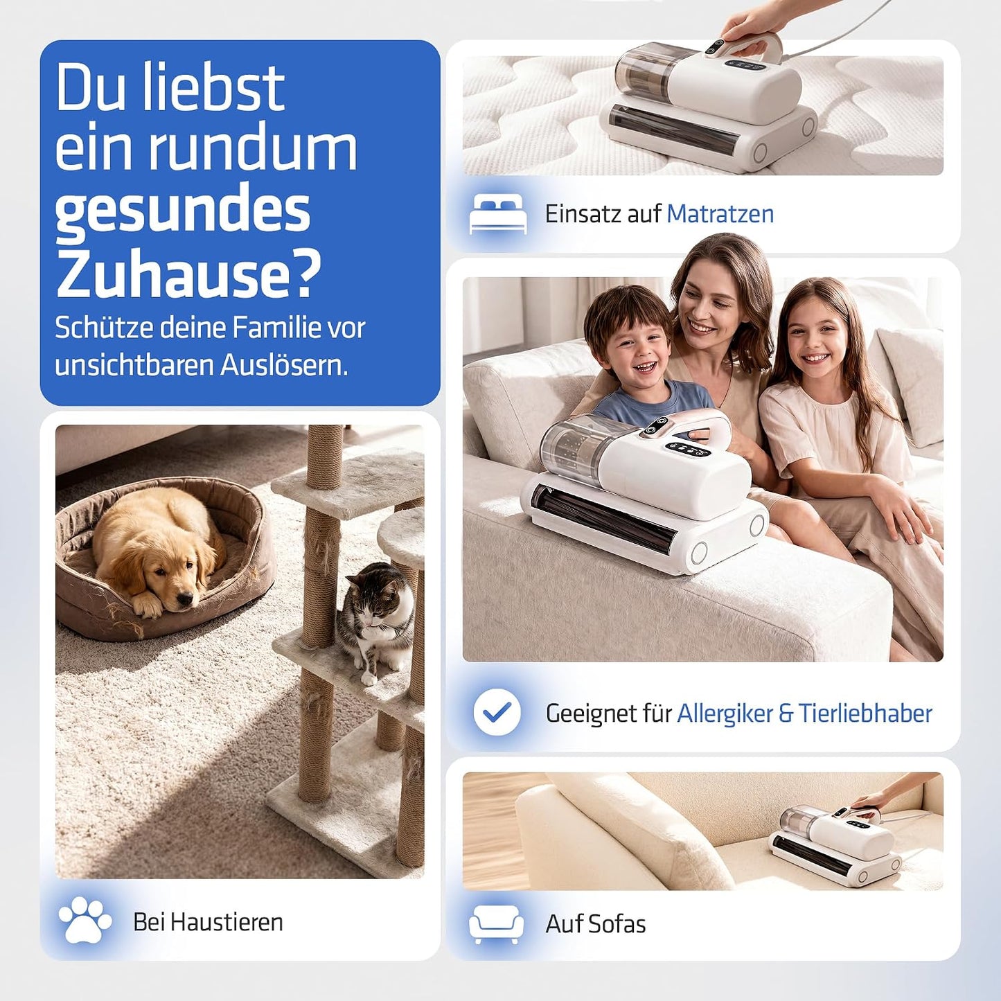 Milbensauger mit HEPA-Filter und UV-C Licht