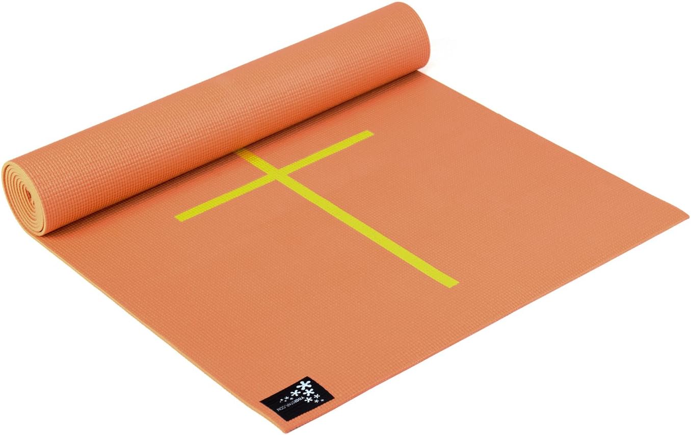 Yogamatte Plus - Alignment mit Markierungen, orange