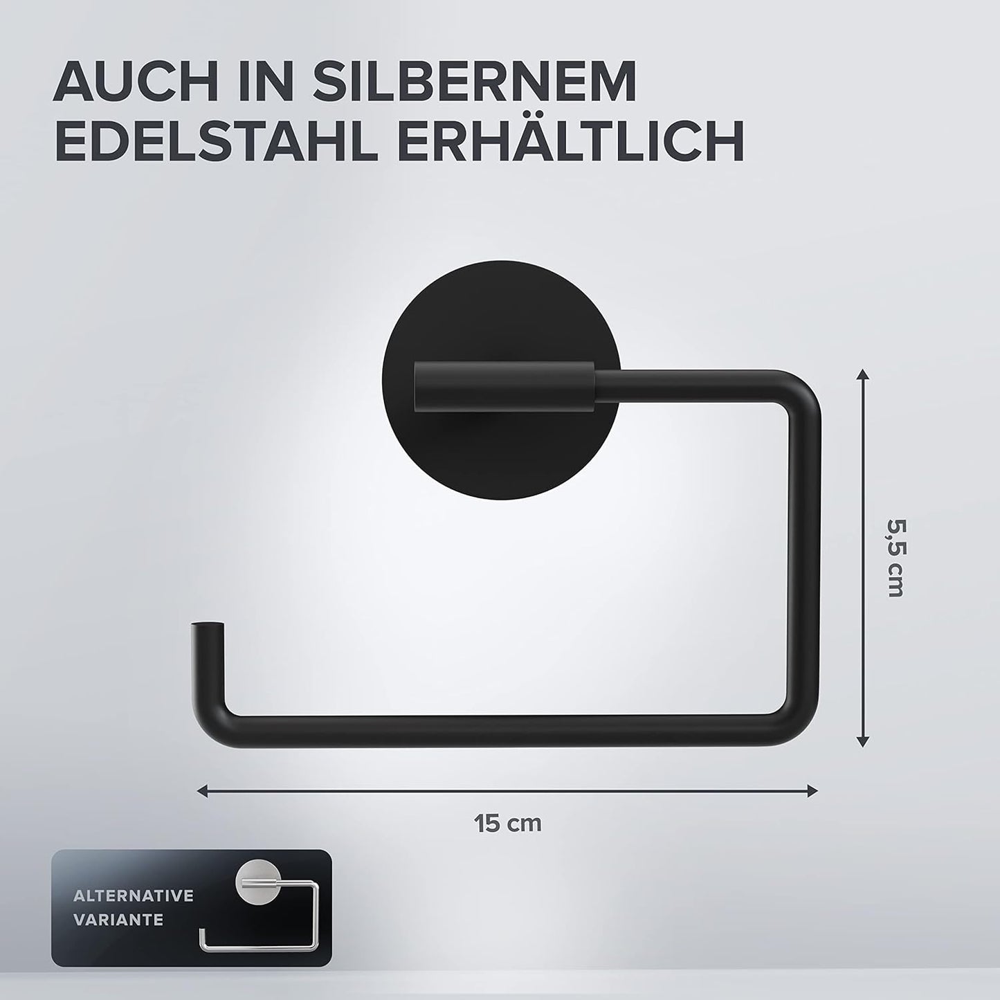 Toilettenpapierhalter Tromoy, Schwarz Zum Kleben