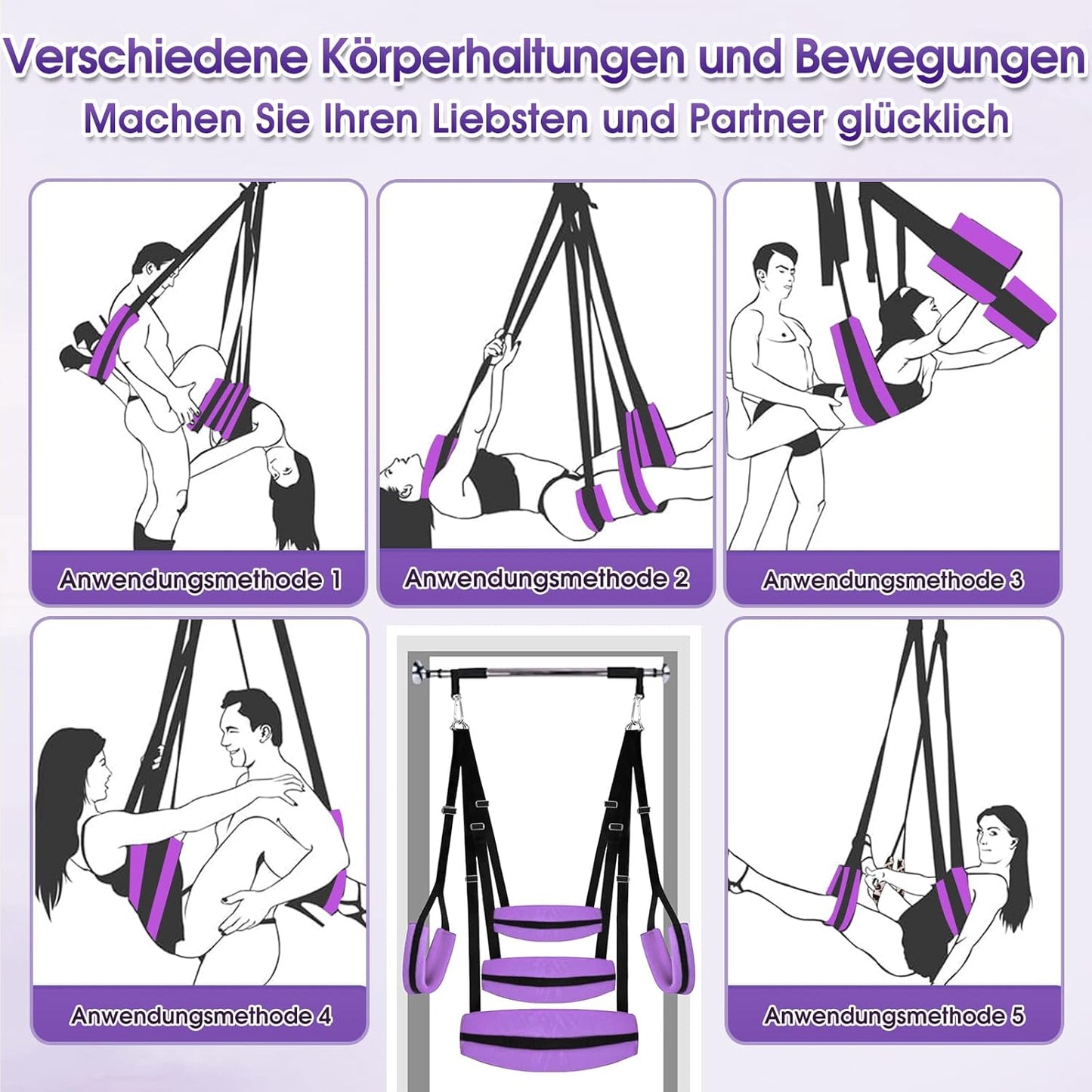 Verstellbare Liebesschaukel mit gepolsterten Stützen, Lola