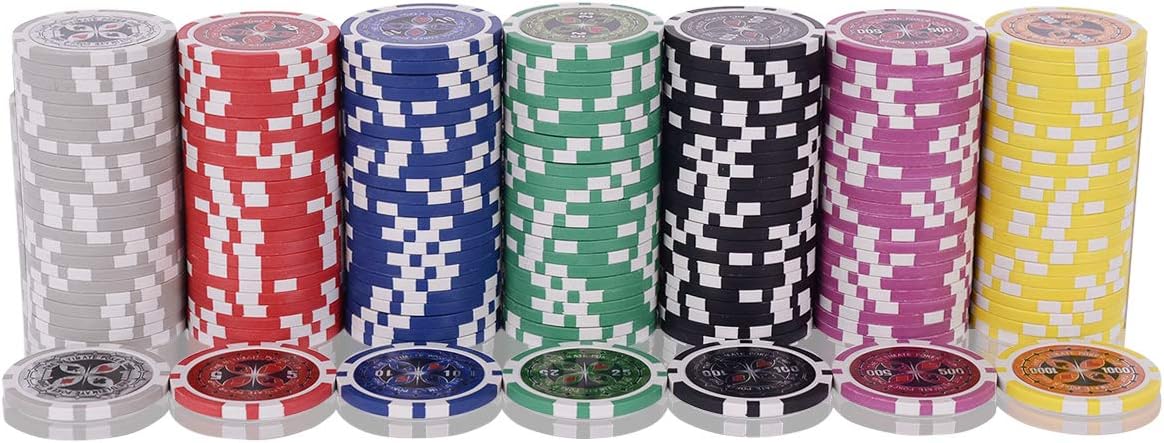 Pokerkoffer mit 300 Laser-Chips, Schwarz