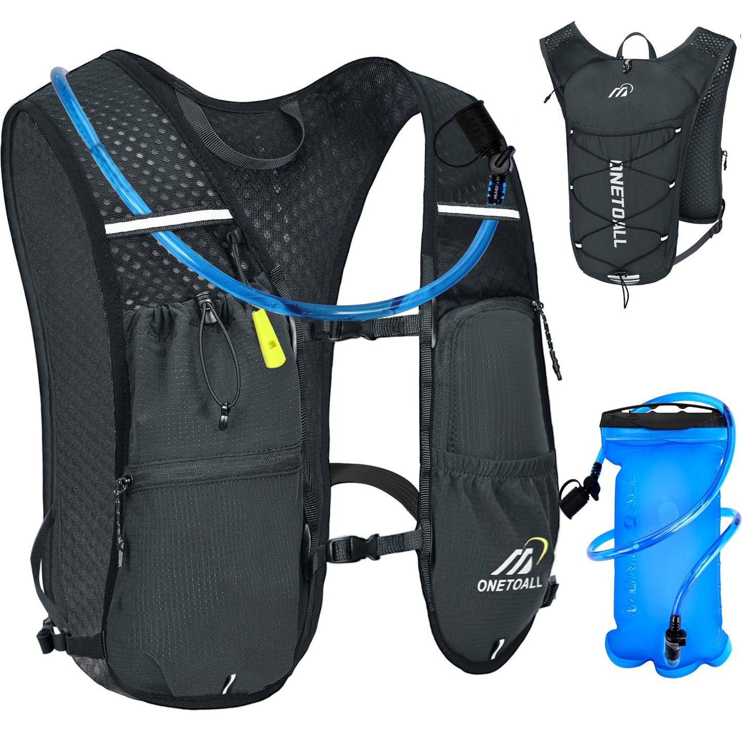 Trinkrucksack mit Trinkblase, dunkelgrau mit trinkblase