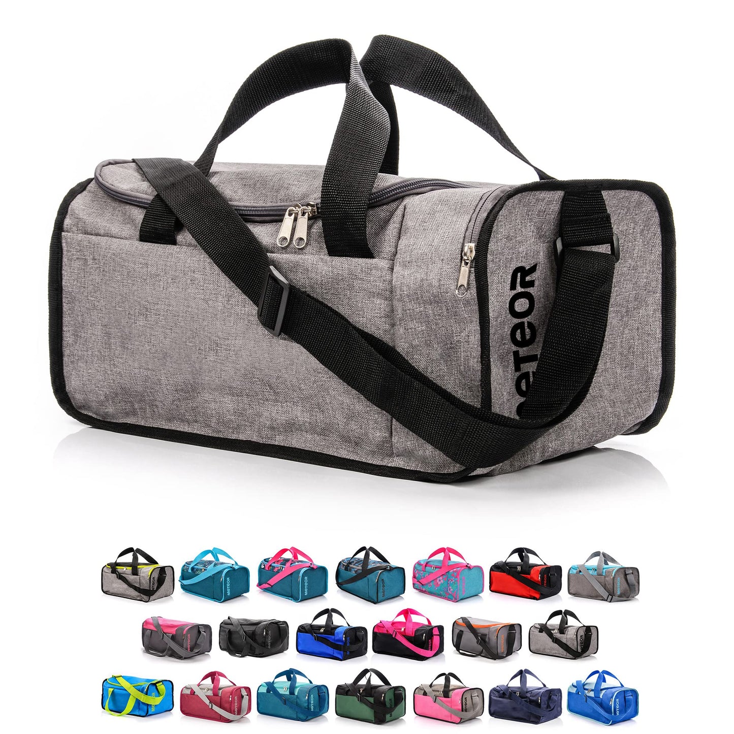 Sporttasche, 20 L Grau Melange / Schwarz