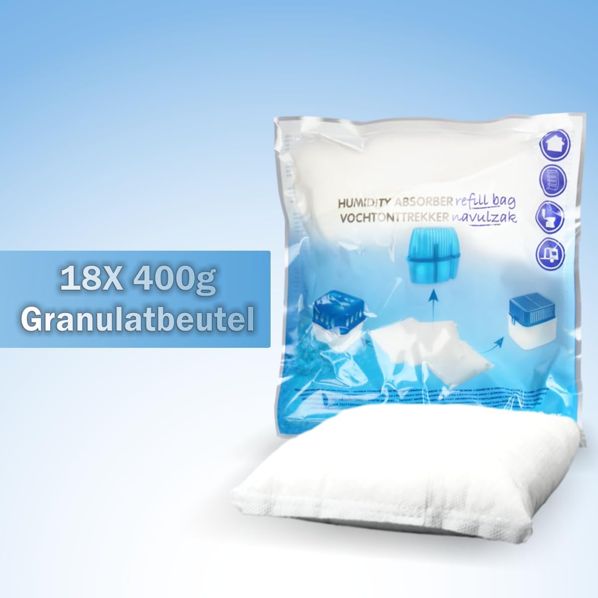 Luftentfeuchter Nachfüllpack-Set, 18x Nachfüllpack 400g