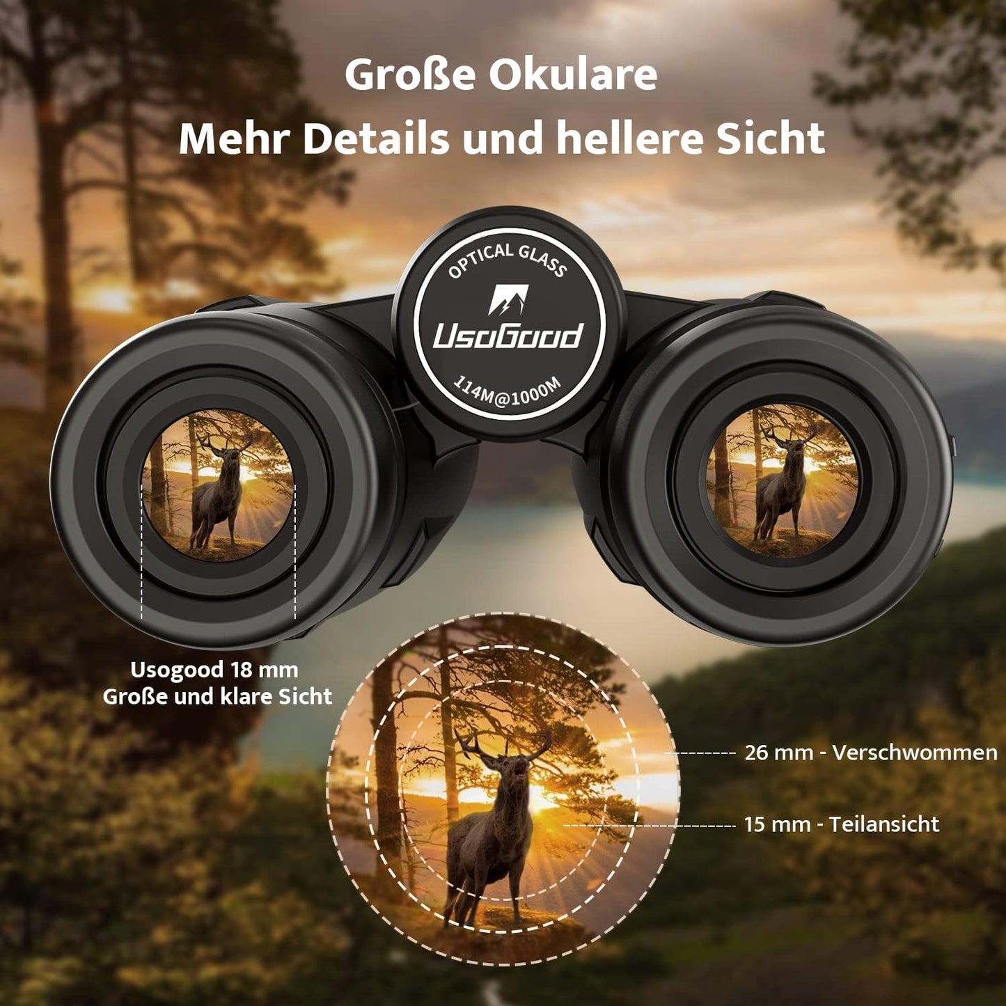 10x42 Fernglas, Schwarz