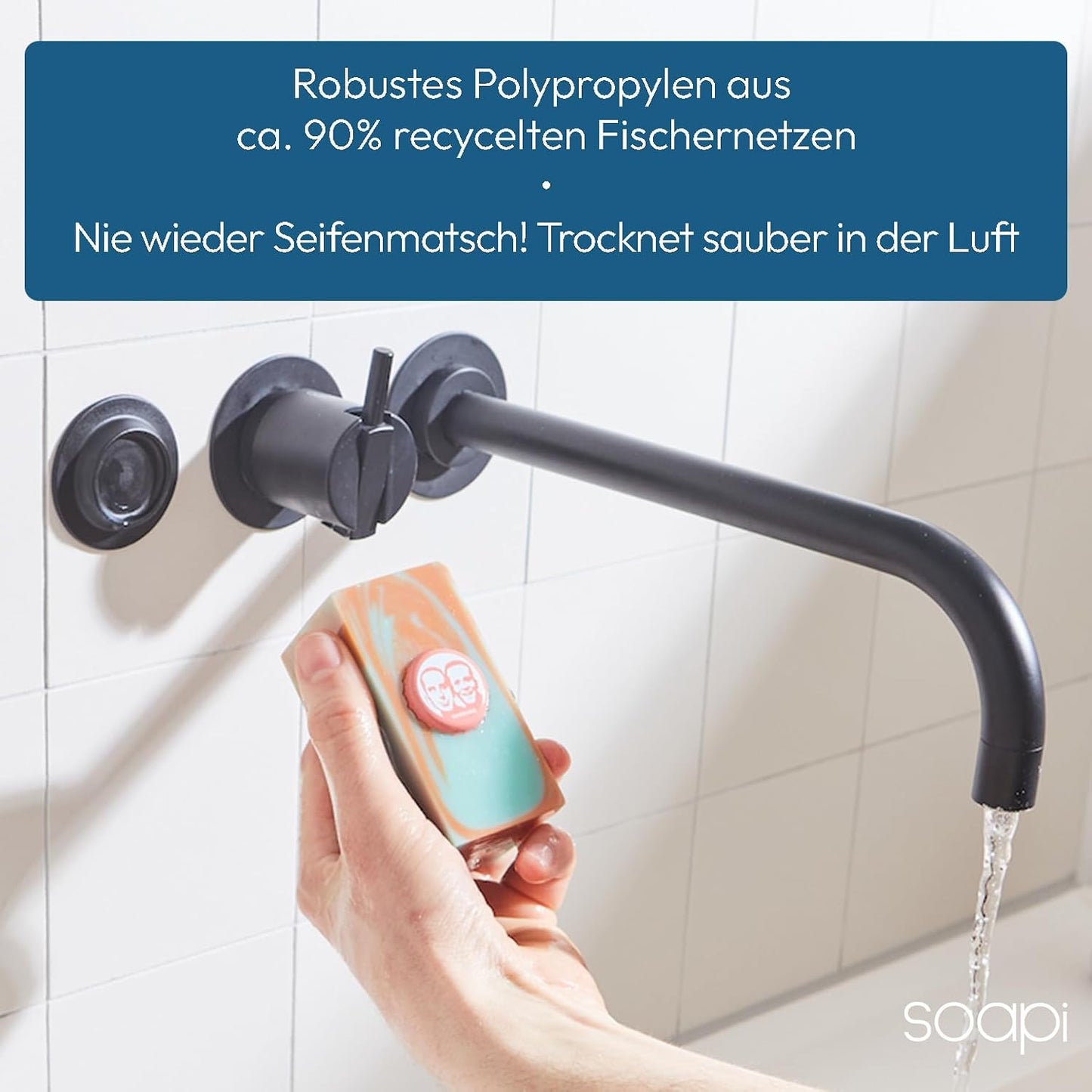 Schwebender Seifenhalter, 3er Set Schwarz 3er Set