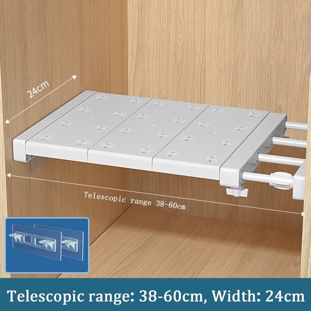 Teleskopisches Regalböden, 24cm Weit, Verstellbare Länge 38-60cm