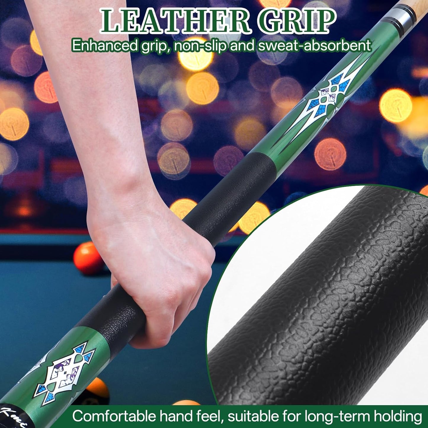 Pool-Queue-Stick-Set für Erwachsene, 1 Stück (510g Grün)