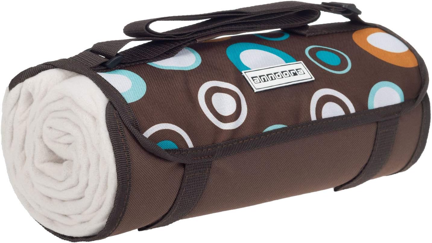 15-teiliges Picknickrucksack-Set für 2 Personen, Braun Bunte Kreise - Set