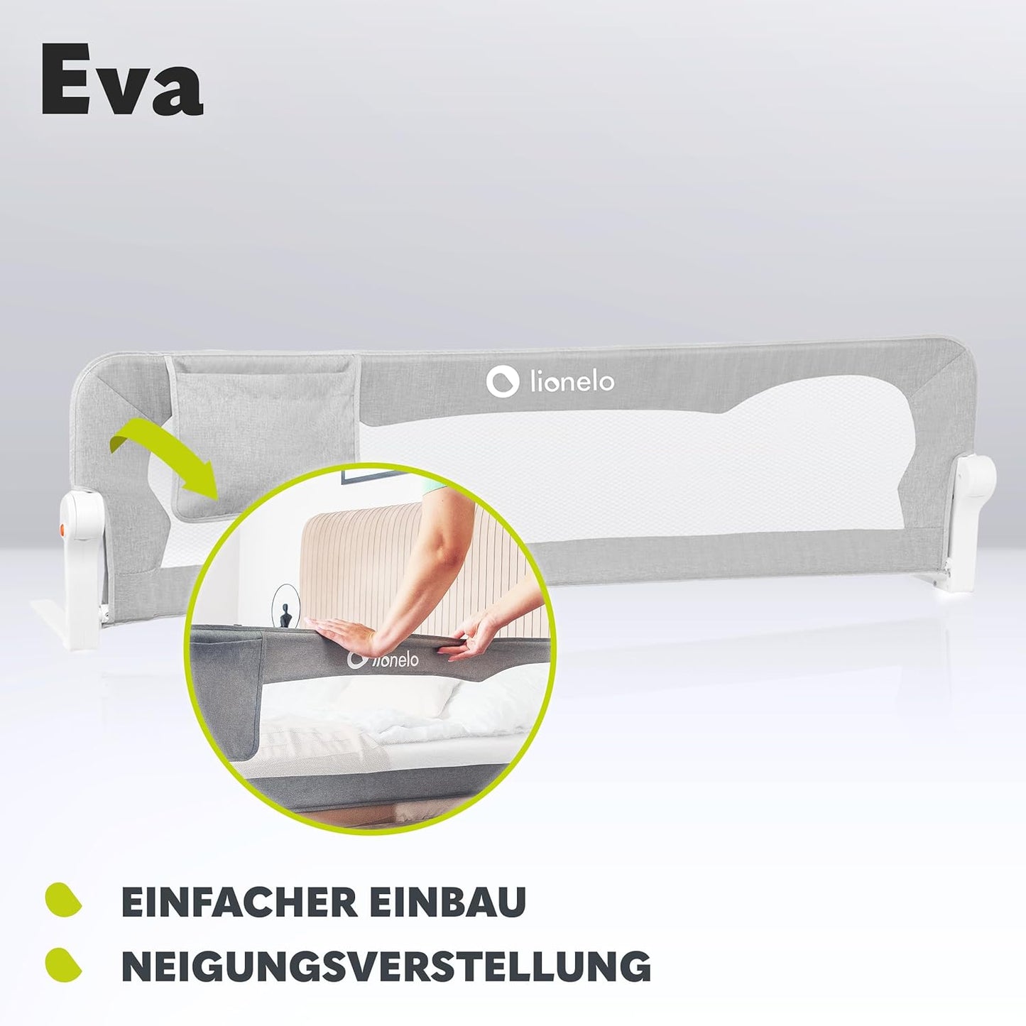 Rausfallschutz Bettgitter (150 cm, klappbar), Gris Melange