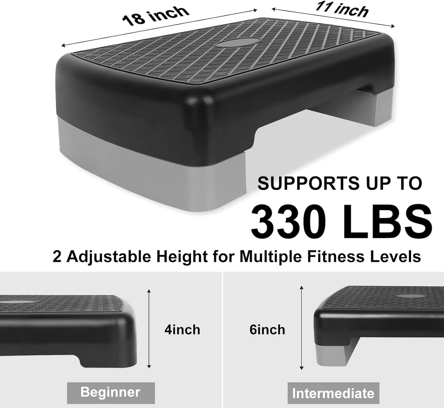 Höhenverstellbarer Fitness-Stepper (2 Stufen)