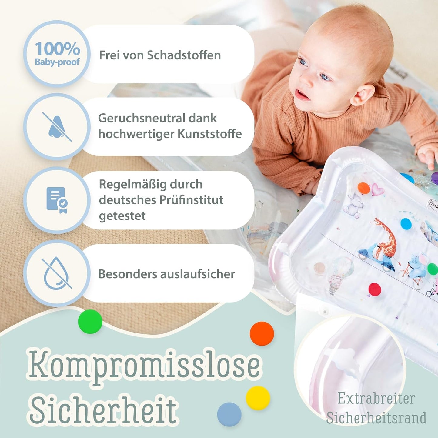 Wasserspielmatte, Zirkustiere (wolkenweiss)