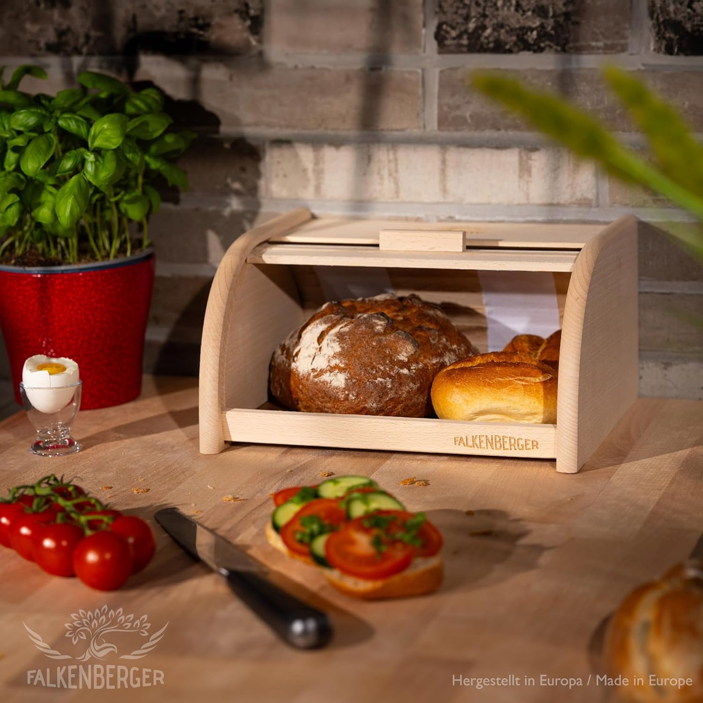 Brotkasten mit Roll-Deckel, Natur M